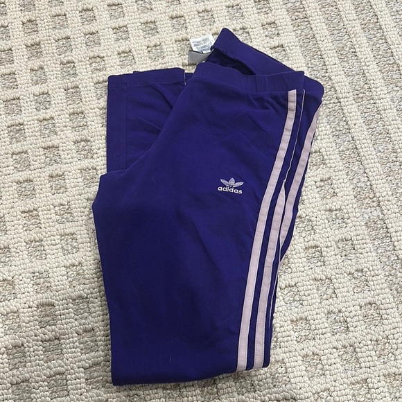 Adidas Purple Sweatpants with Iconic Stripes - Picture 1 of 3